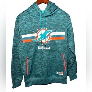 Miami Dolphins Men's Aqua Streak Fleece Pullover Hoodie Small Team Apparel NFL